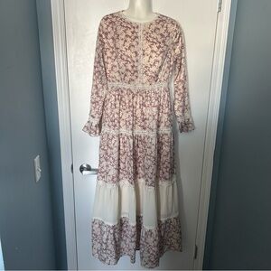 Dainty Jewells Floral & Lace Full Length Long Sleeve Modest Maxi Dress